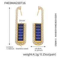 F403-Orecchini con zirconi blu Immagine3