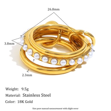 1 Piece Simple Series Elegant Circle Stainless Steel  Women's Gemstone Rings h5 Picture2