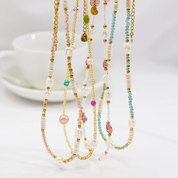 Lichte luxe en elegante kralenketting voor dames 2