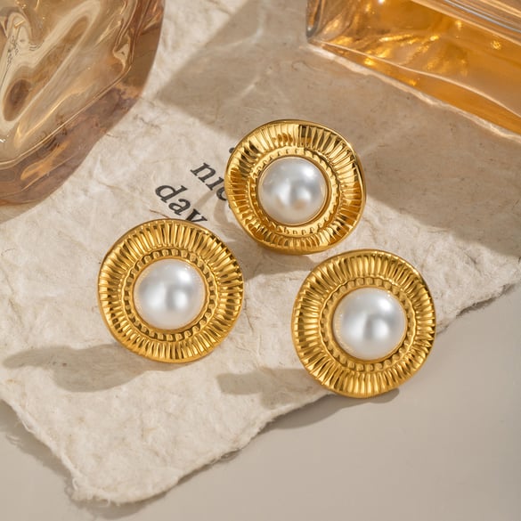 1 paire de boucles d&#39;oreilles à tige élégantes en acier inoxydable pour femme, série romantique