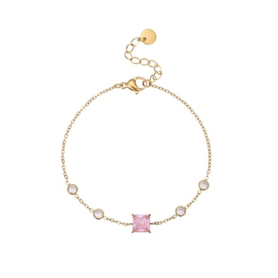 1 Piece Simple Rectangle Stainless Steel  Zircon Women's Chain Bracelets h5 Picture4