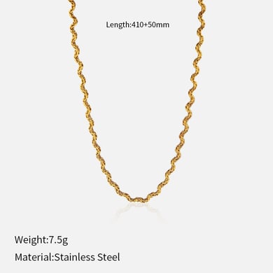 Collana con catena color oro semplice in acciaio inossidabile da 1 pezzo h5 