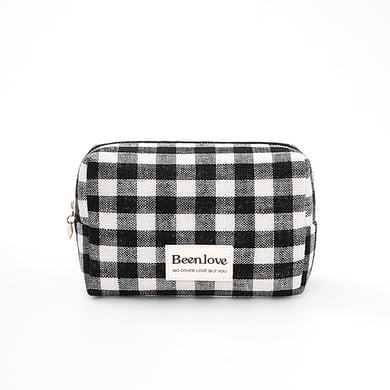 1 Pair Simple Series Casual Mixed Classic Checkered Makeup Bag h5 