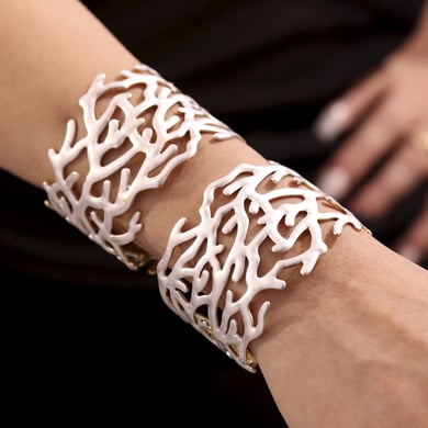1 Piece Classic Coral Stainless Steel Gold Color Women's Bangles h5 Picture2