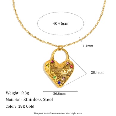 1 Piece Simple Series Classic Heart Stainless Steel Women's Pendant Necklaces h5 Picture2
