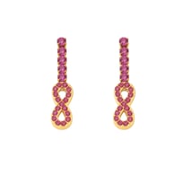 TXF320-Orecchini con zirconi rosso rosa 