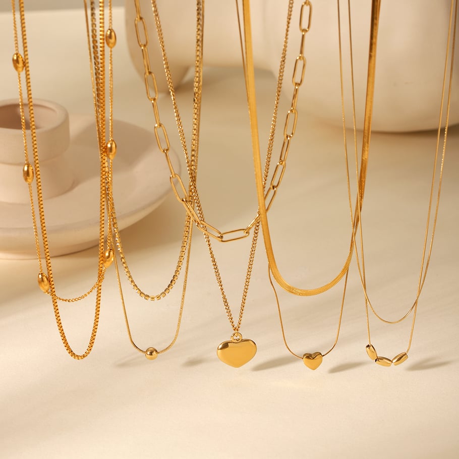 1 Piece Simple Series Daily Heart Stainless Steel Women's Layered Necklaces h5Picture3