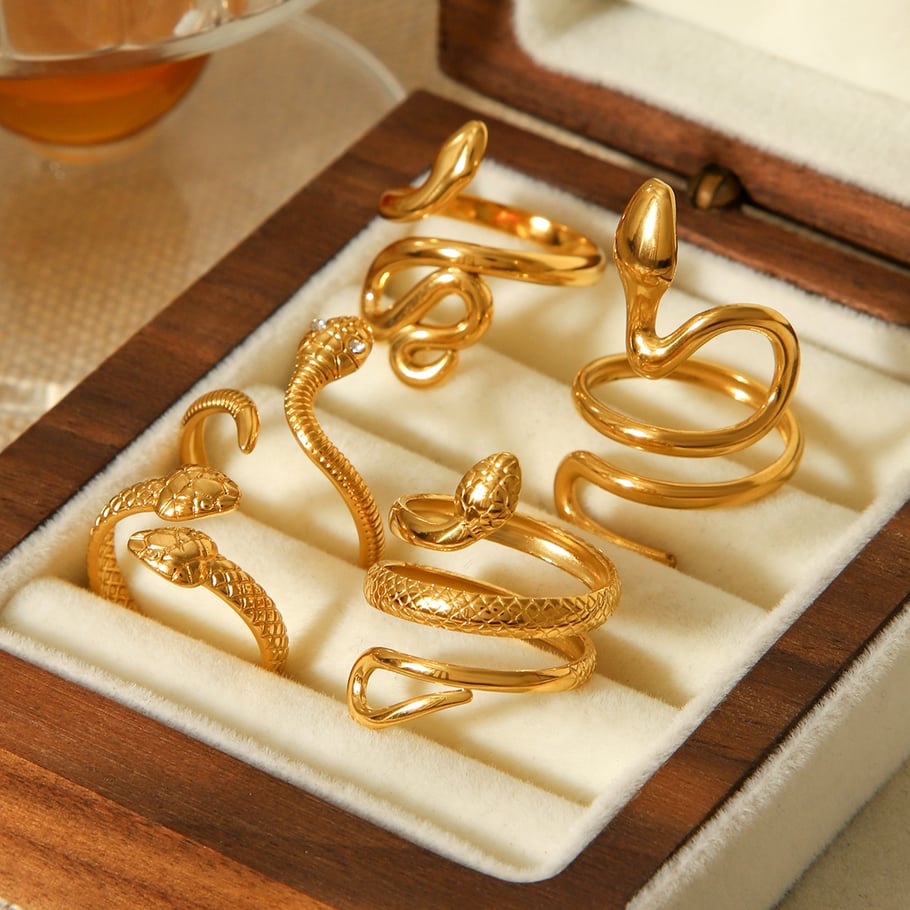 1 Piece Simple Series Daily Snake Stainless Steel  Statement Rings Picture5