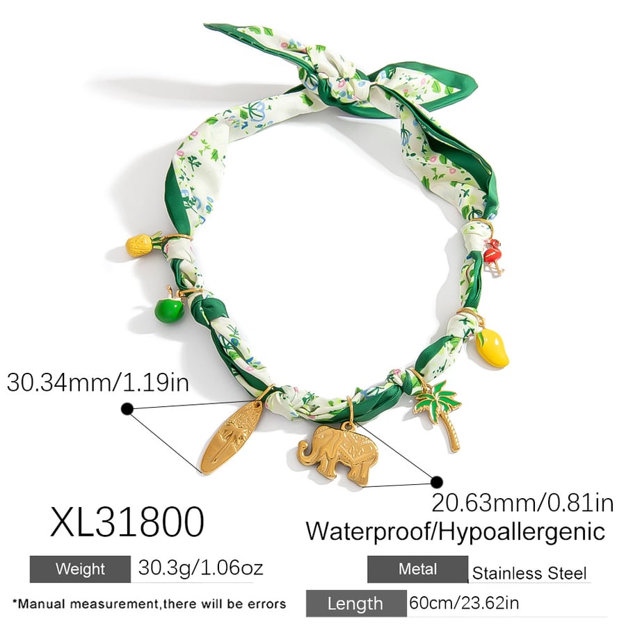1 stuk stoffen hanger ketting Afbeelding2