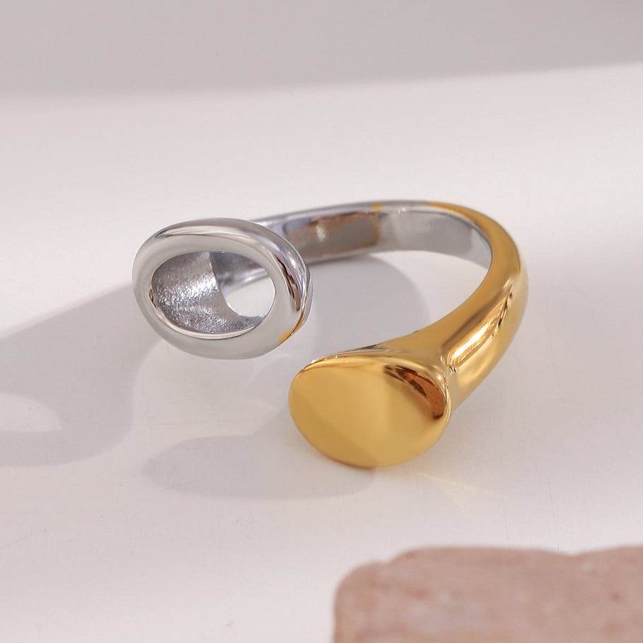 1 Piece Simple Series Casual Mixed Color Stainless Steel Statement Rings Picture4