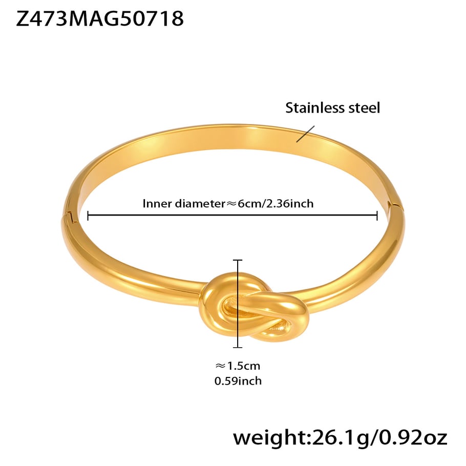 Braccialetti da donna in acciaio inossidabile color oro, forma irregolare minimalista, 1 pezzo 