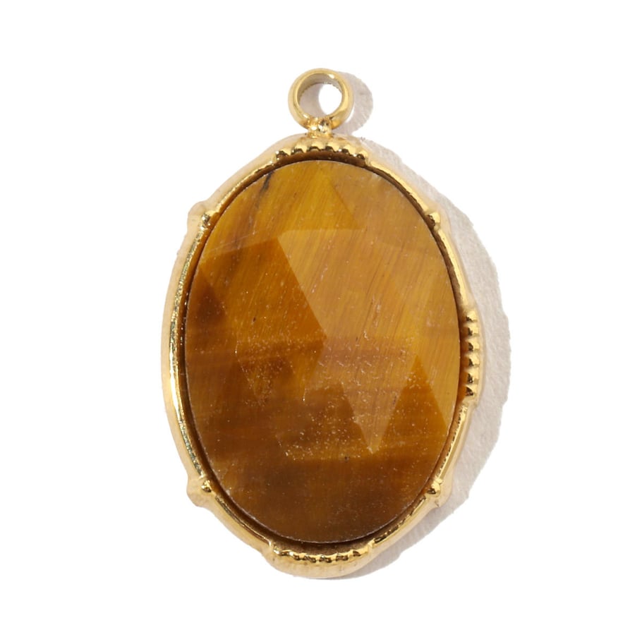 1 colgante clásico ovalado de piedras naturales para mujer 
