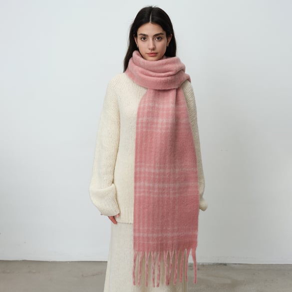 1 Piece Simple Plaid Polyester Women's Winter Scarves