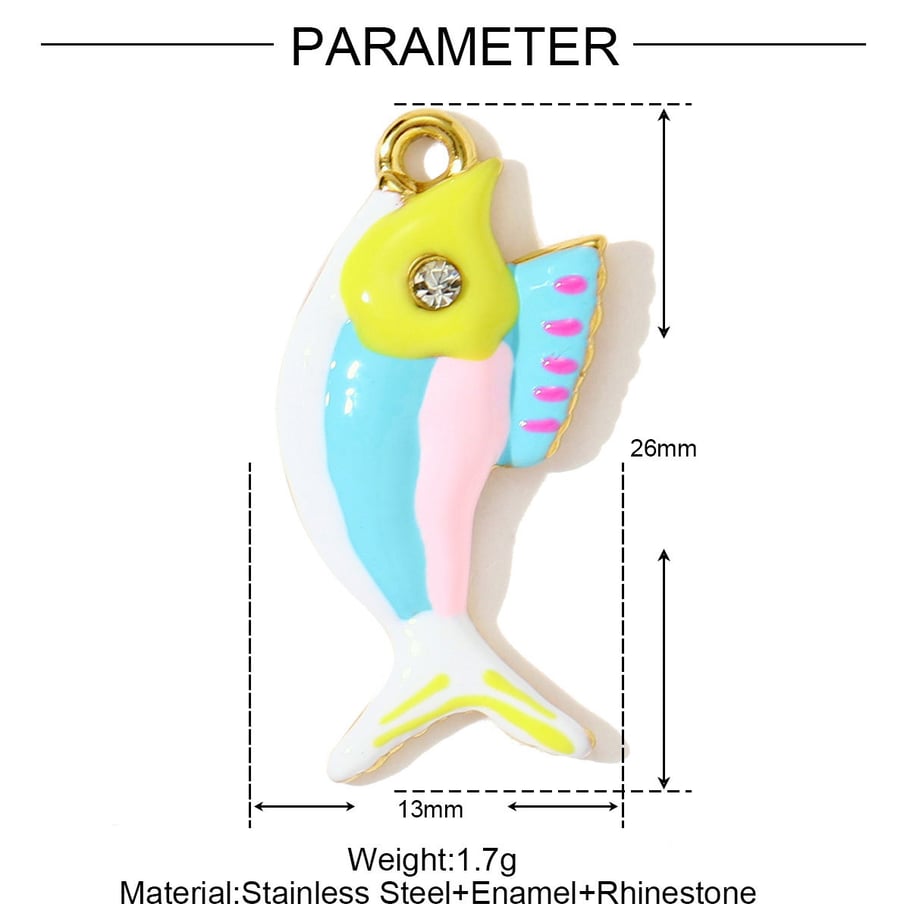 1 colgante de acero inoxidable con diseño de pez glamuroso para mujer Imagen2