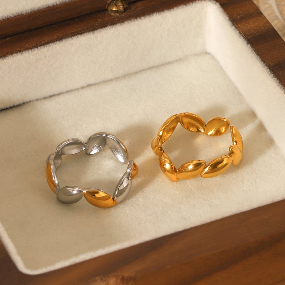 1 Pair Simple Series Daily Solid Color Stainless Steel  Statement Rings Picture6