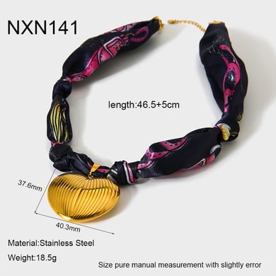 1 pezzo di collana con ciondolo da donna in tessuto retrò a forma di cuore color oro h5 