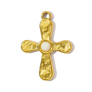 1 Piece Elegant Cross Natural Stones Women's Pendants h5 