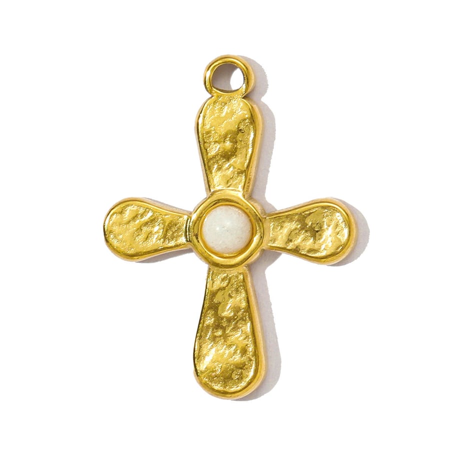 1 Piece Elegant Cross Natural Stones Women's Pendants 
