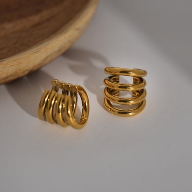 1 Stück einfache Ohrmanschetten aus Edelstahl in verschiedenen Farben und Gold für Damen h5 Bild6
