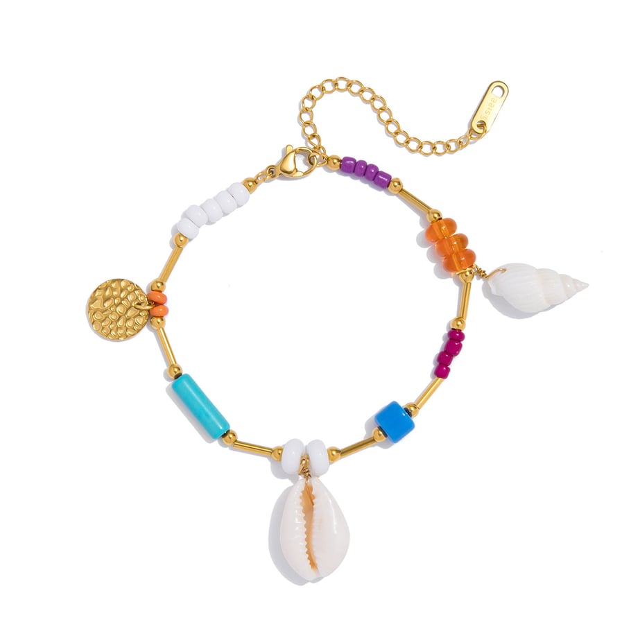 1 stuk Oceanic Shell roestvrij staal goudkleurige dames bedelarmbanden 