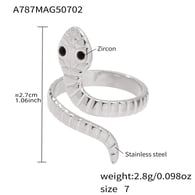 A787-Steel Single-Layer Snake Ring/No.7 Picture4