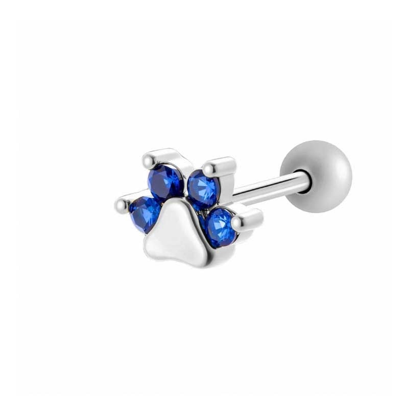 1 Adet Çiçek Bakır Zirkonyum Piercing Küpe 