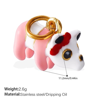 1 Piece Cute Animal Stainless Steel  DIY Pendant h5 