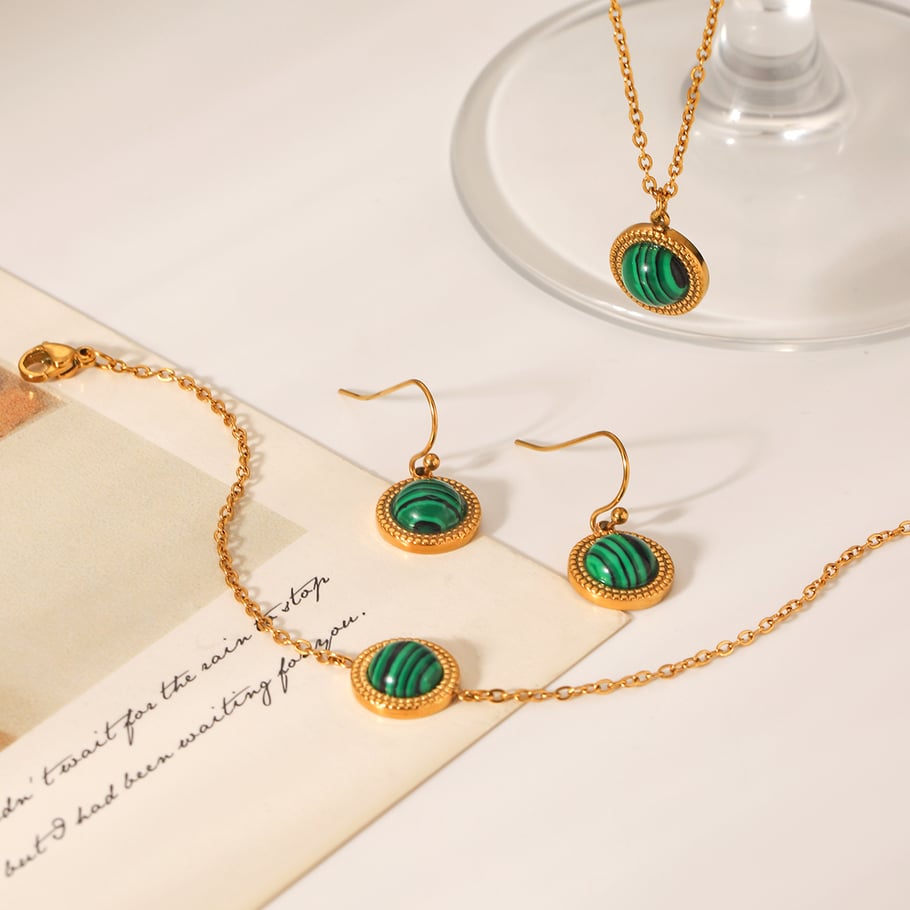 1 Piece Simple Series Daily Circle Stainless Steel  Natural Stone Women's Necklaces Picture8