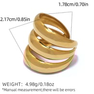 Gold color/Ring size 8/1件戒指 