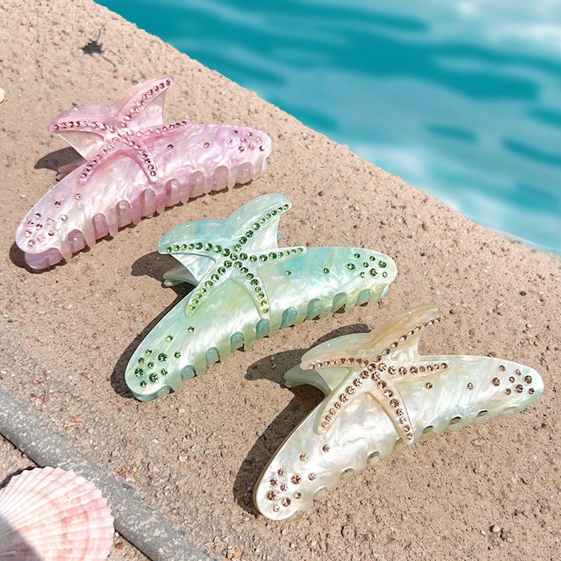 1 Piece Beach Starfish Acrylic Women's Hair Claws Picture5