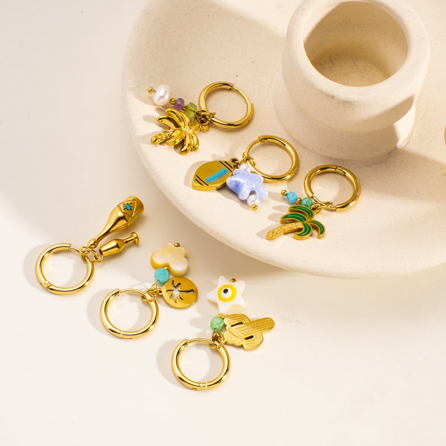 1 Piece Romantic Series Natural Flower Stainless Steel Women's Drop Earrings Picture4