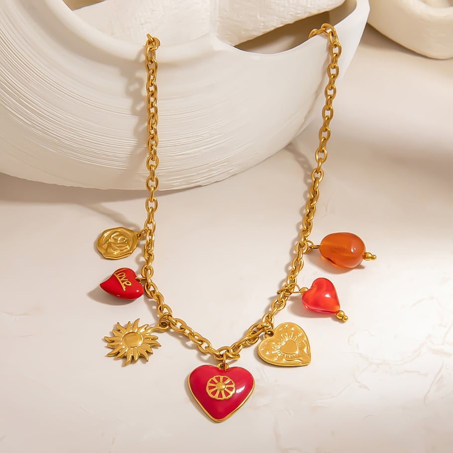 1 Piece Sweet  Heart Stainless Steel  Gold Color  Women's Pendant Necklaces Picture5