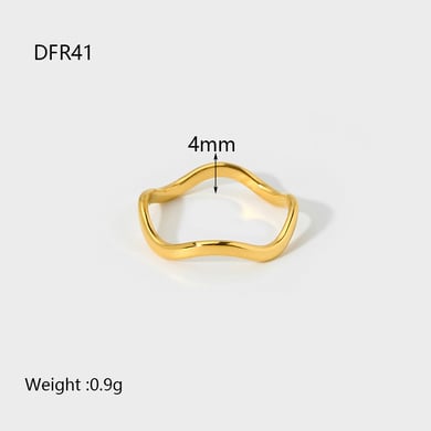 1 Pair Simple  Daily Geometric Stainless Steel Women's Rings h5 