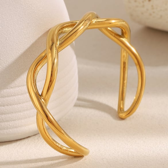 1 Piece Simple Series Casual Solid Color Stainless Steel Women's Bangles