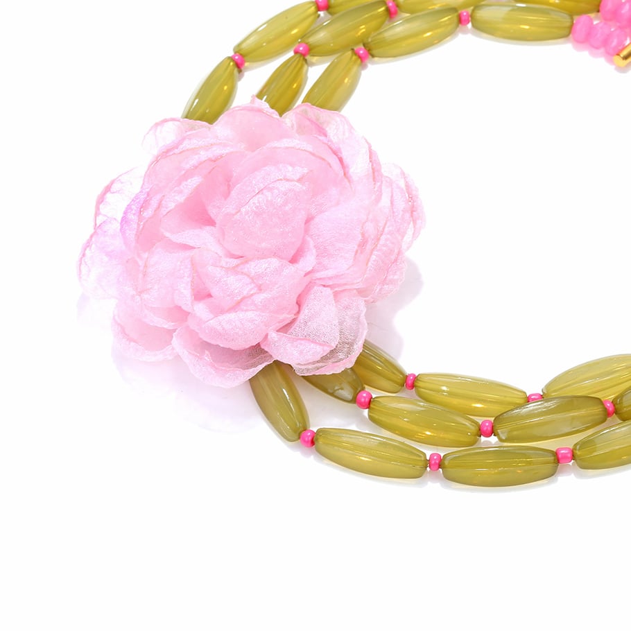 1 stuk stoffen bloemen gelaagde ketting Afbeelding3