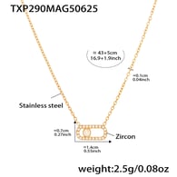 TXP290-Gold 5A Zircon Necklace 40+5cm 