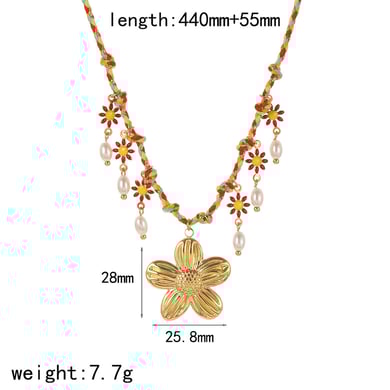 1 Piece Oceanic Stainless Steel Gold Color Pendant Necklace h5 