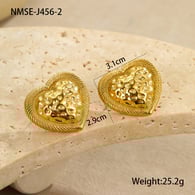 NMSE-J456-2 Gold Heart Earrings Picture2