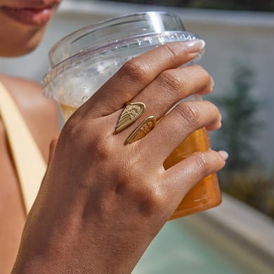1 stuk Delicate Wings roestvrij staal goudkleurige statement ringen h5 Afbeelding5