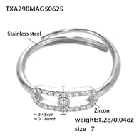 TXA290-Steel 5A Zircon Ring-Size 7 Picture4