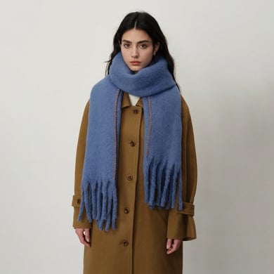 1 Stück einfache einfarbige Polyester-Winterschals für Damen h5 