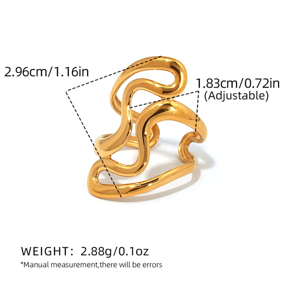 1 Piece Simple  Casual Irregular Shape Stainless Steel  Statement Rings 