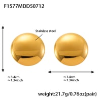 F1577-Boucles d&#39;oreilles rondes en or 