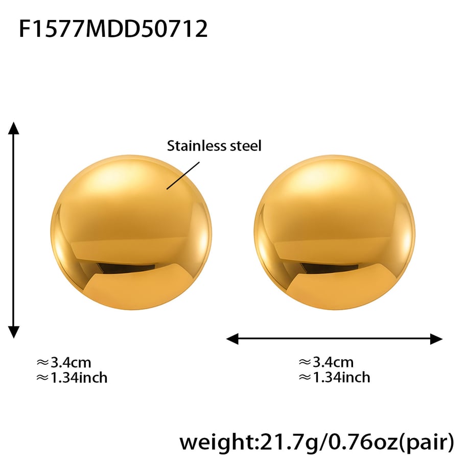 1 paire de boucles d&#39;oreilles à tige minimalistes en acier inoxydable couleur or pour femme 