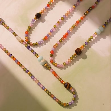 1 Piece Series Colorful Beads Natural Stones Women's Beaded Necklaces h5 Picture6