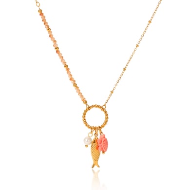 1 par de collares colgantes sencillos de acero inoxidable dorados con forma de tortuga para mujer h5 