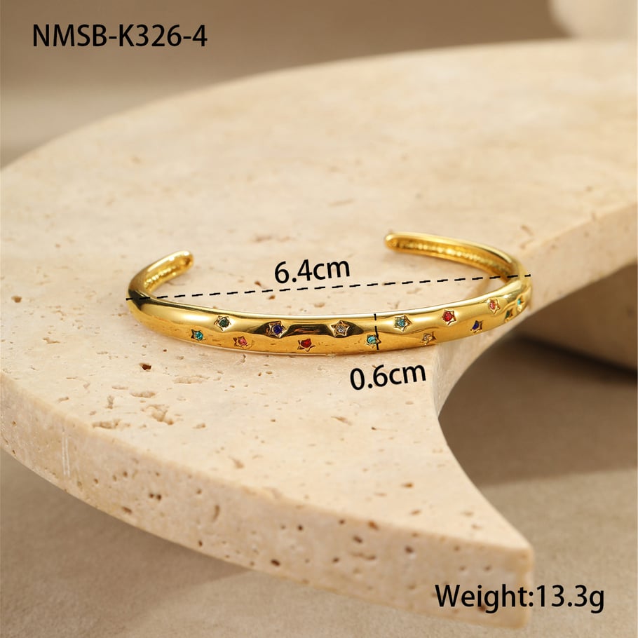 1 Piece Stainless Steel Gold Color Cuff Bracelet 