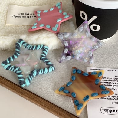 1 Piece Designable Star Cellulose Acetate Sheet Women's Hair Clips h5 Picture3