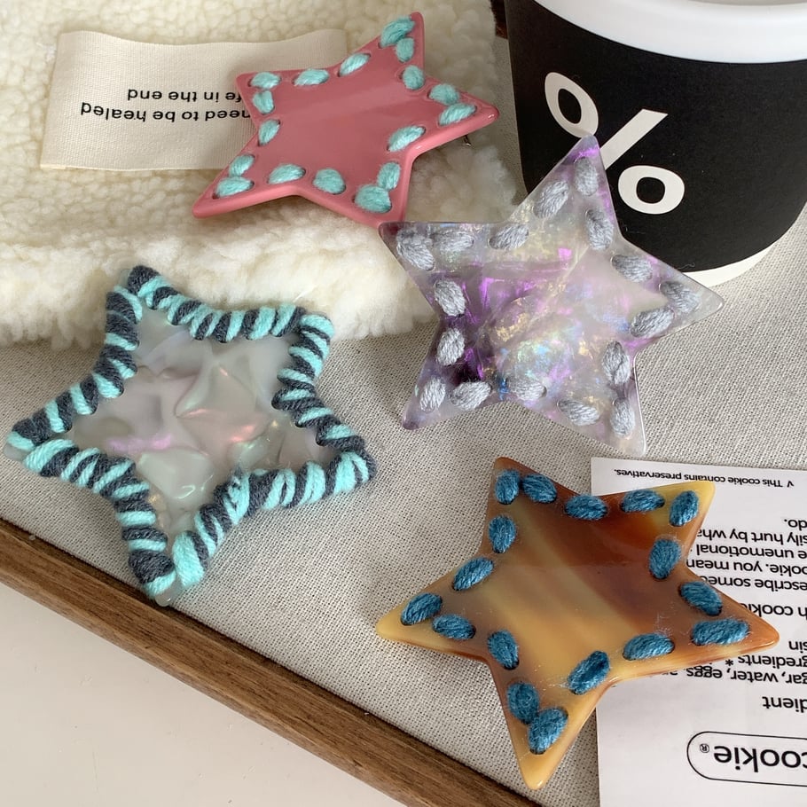 1 Piece Designable Star Cellulose Acetate Sheet Women's Hair Clips Picture3