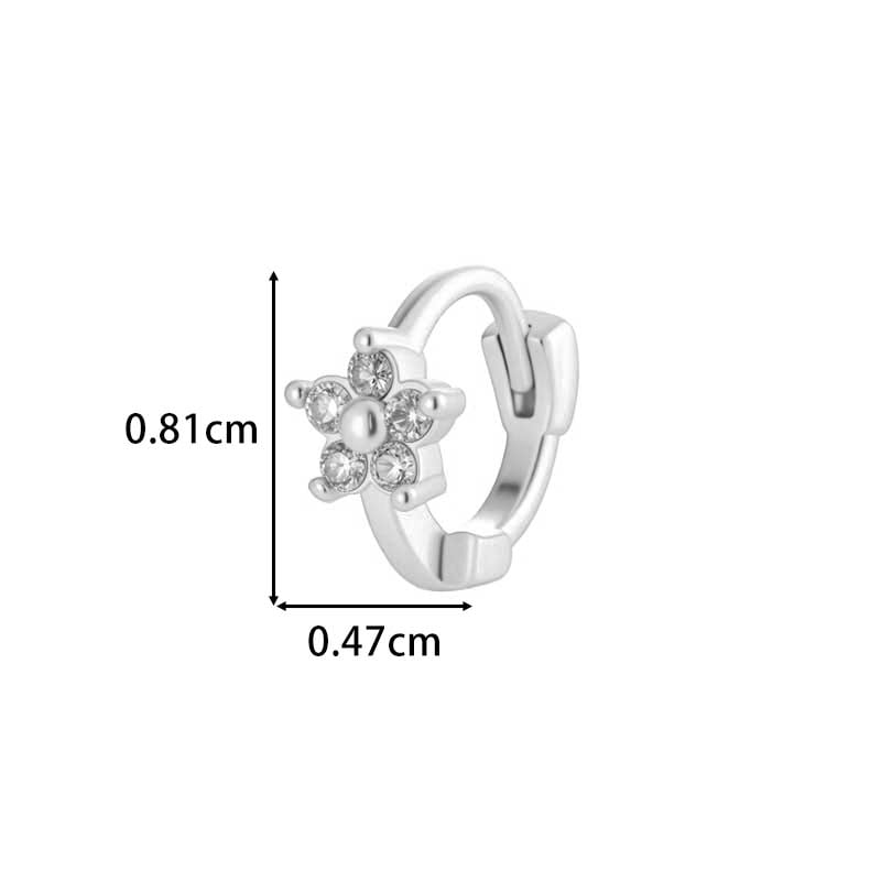 1 Adet Kelebek Bakır Altın Rengi Zirkonyum Piercing Küpe Resim2
